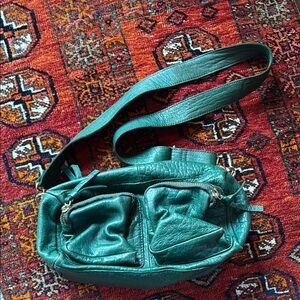 Anthropologie Boxy Leather Crossbody Bag